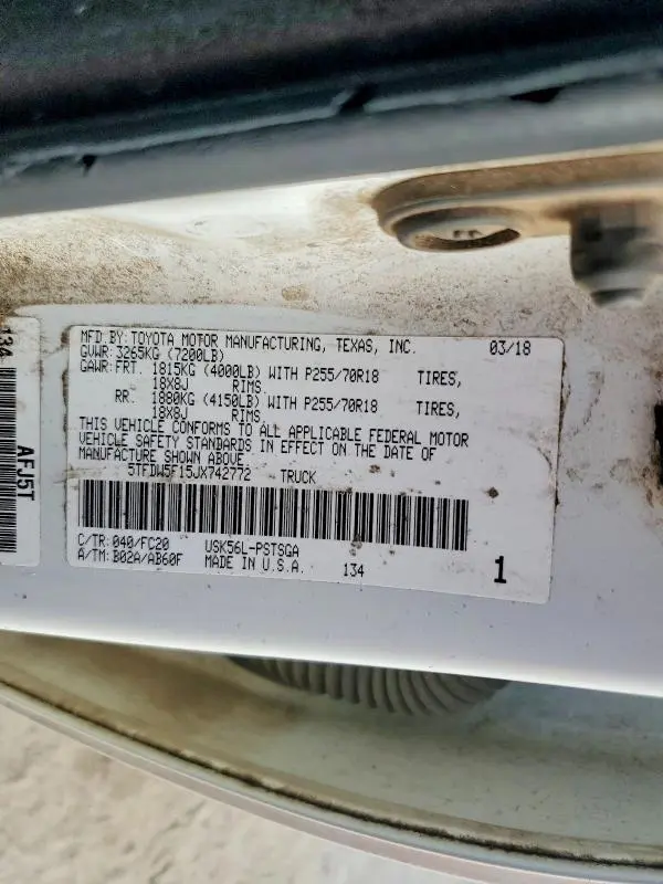 2018 TOYOTA TUNDRA CREWMAX SR5  