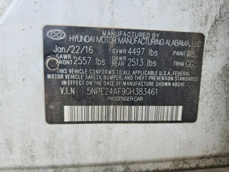 2016 HYUNDAI SONATA SE  