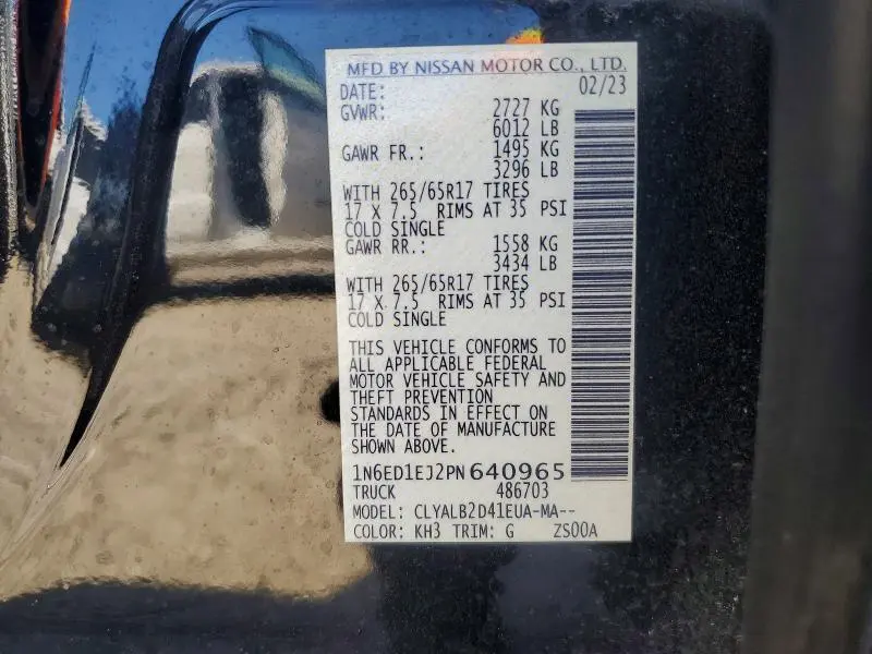 2023 NISSAN FRONTIER SV  