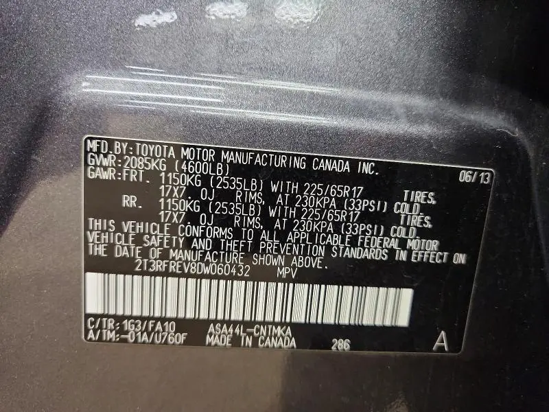 2013 TOYOTA RAV4 XLE  