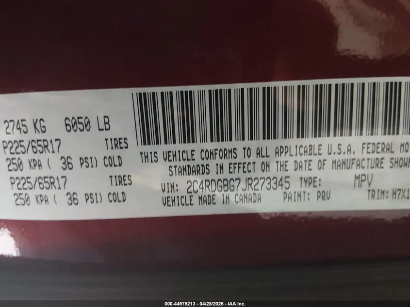2018 DODGE GRAND CARAVAN SE