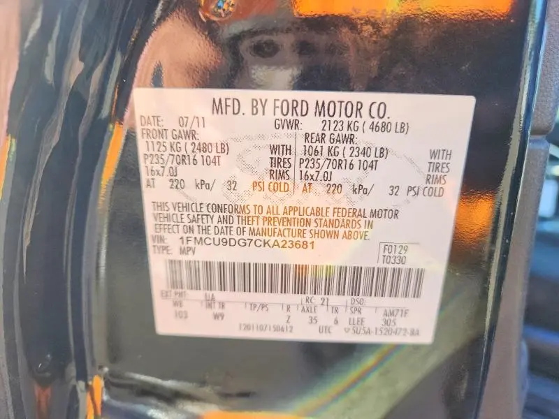 2012 FORD ESCAPE XLT  