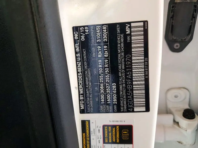 2015 MERCEDES-BENZ ML 350 4MATIC  