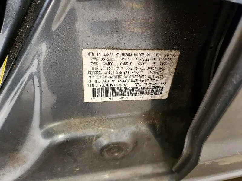 2012 HONDA FIT   
