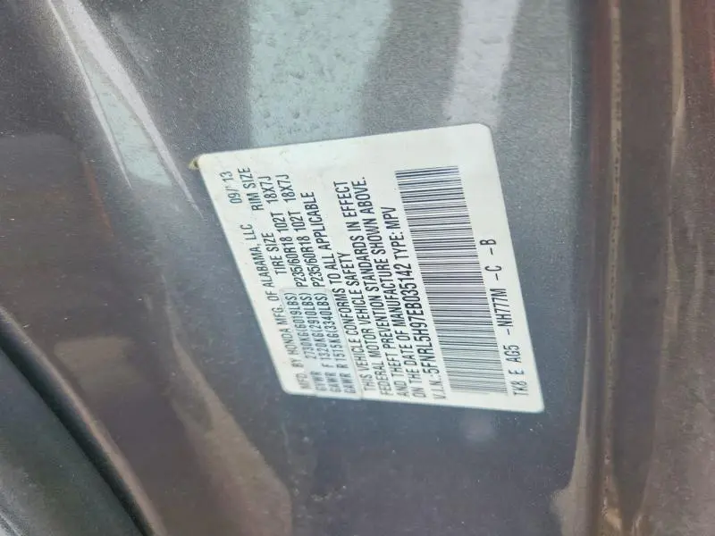 2014 HONDA ODYSSEY TOURING  