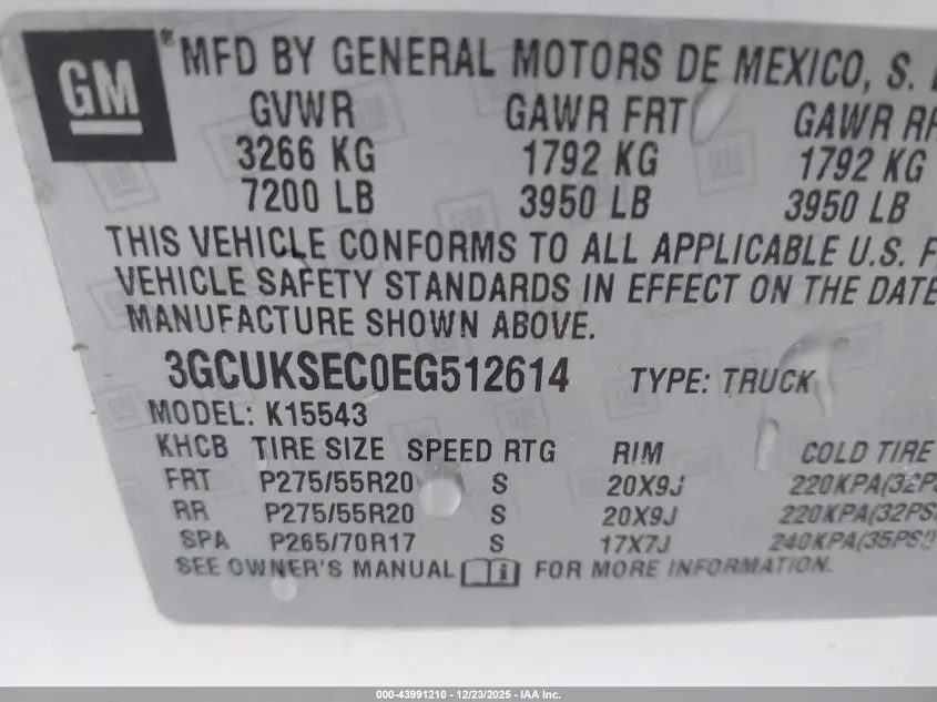 2014 CHEVROLET SILVERADO 1500 2LZ