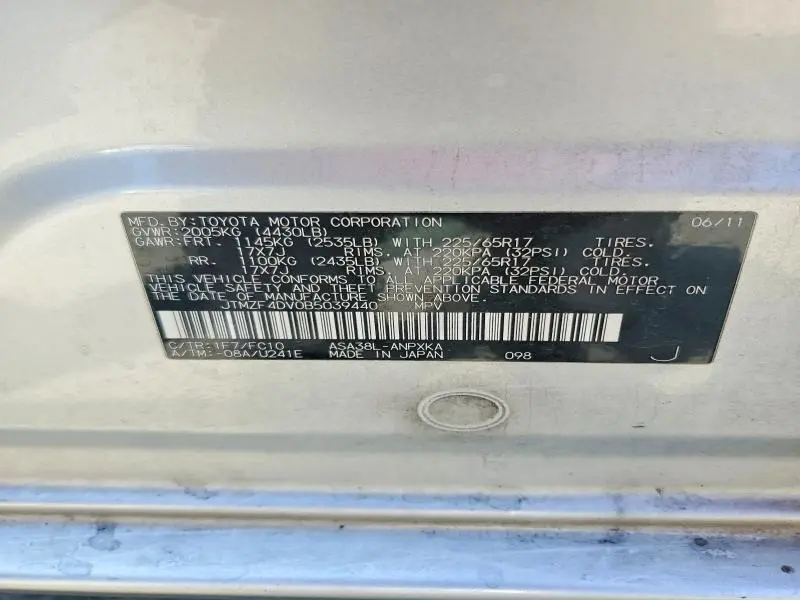 2011 TOYOTA RAV4 BASE  