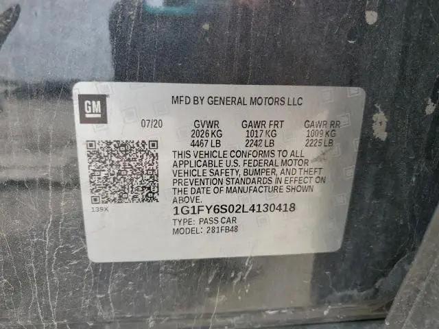 2020 CHEVROLET BOLT EV LT  