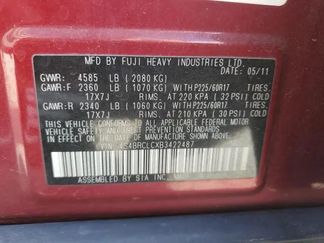 2011 SUBARU OUTBACK 2.5I LIMITED  