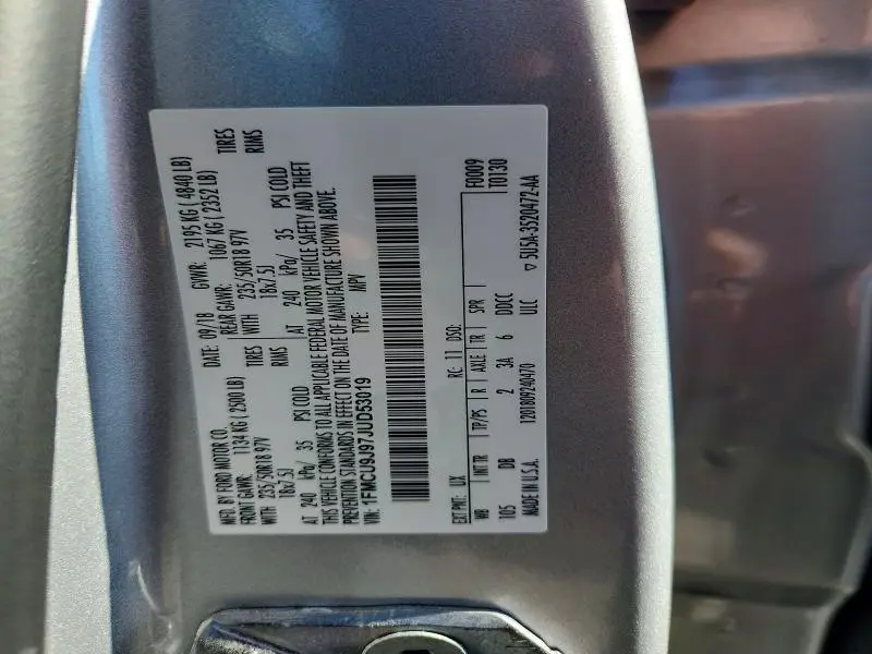 2018 FORD ESCAPE TITANIUM  