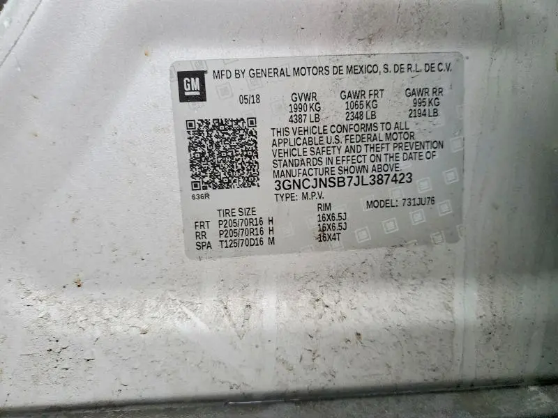 2018 CHEVROLET TRAX LS  