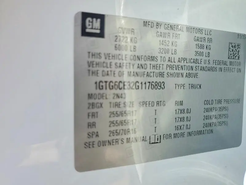 2016 GMC CANYON SLE  