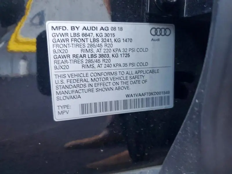 2019 AUDI Q7 PRESTIGE  