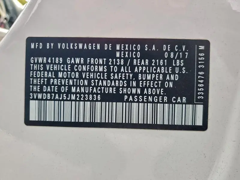 2018 VOLKSWAGEN JETTA SE  