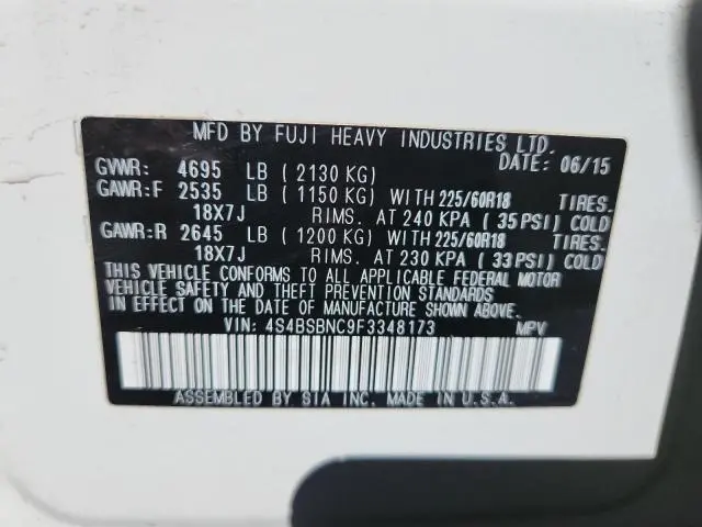 2015 SUBARU OUTBACK 2.5I LIMITED  