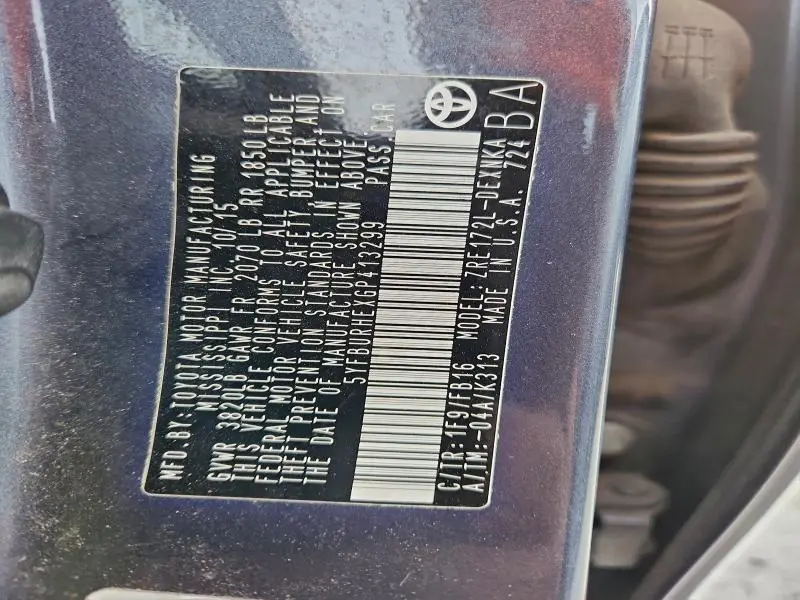 2016 TOYOTA COROLLA L  