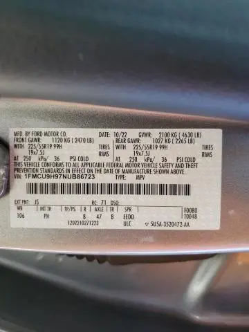 2022 FORD ESCAPE SEL  