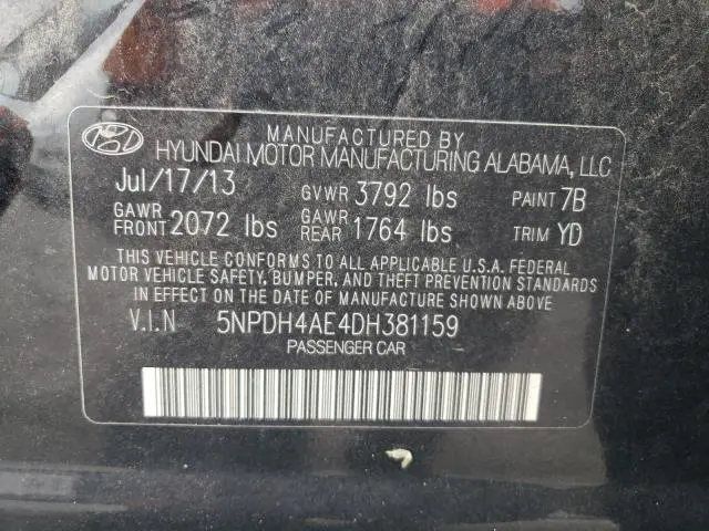 2013 HYUNDAI ELANTRA GLS  