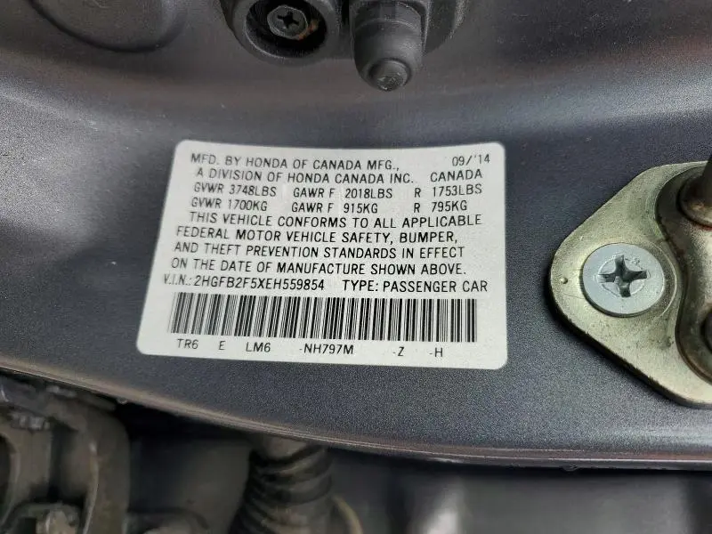 2014 HONDA CIVIC LX  