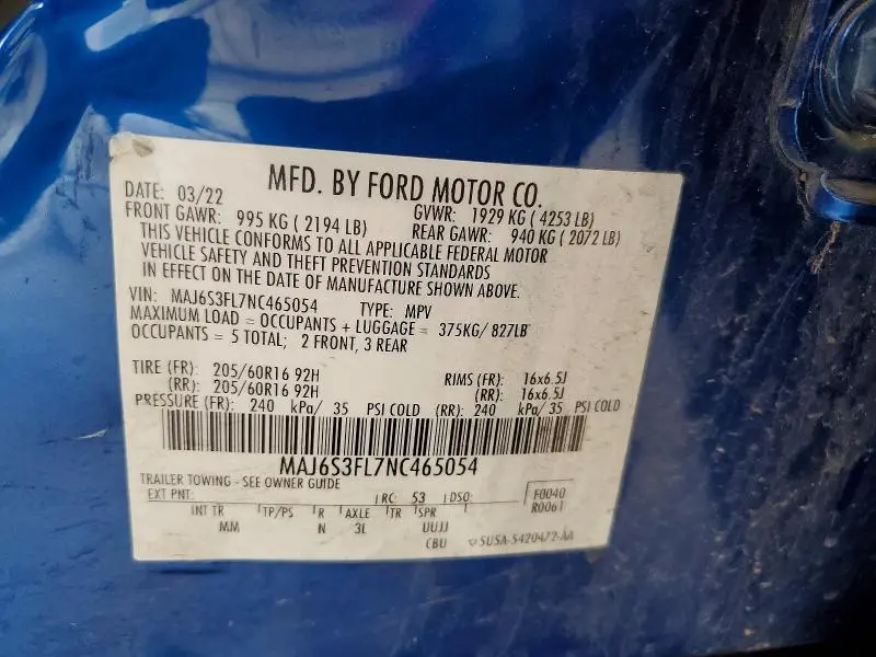 2022 FORD ECOSPORT S  