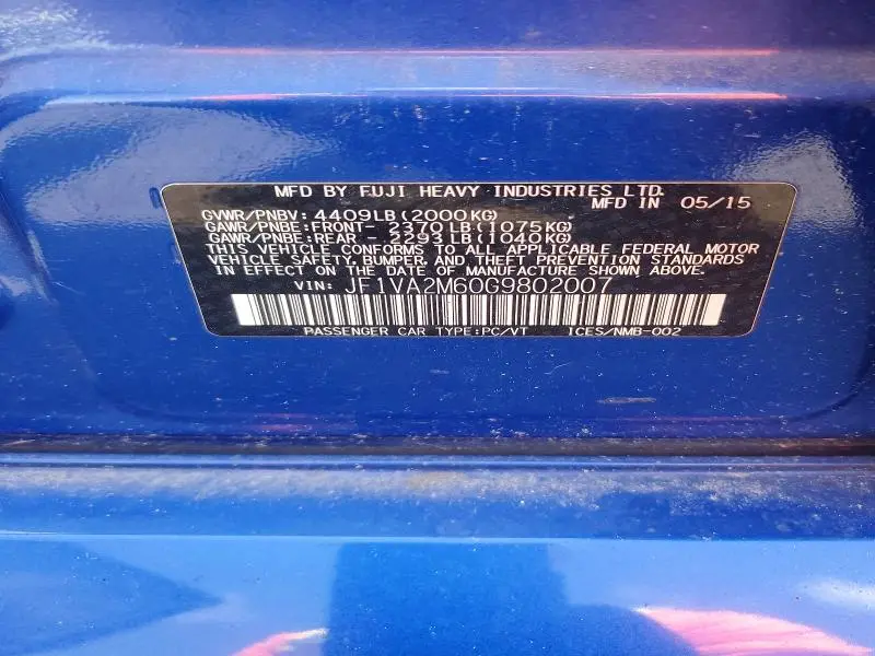 2016 SUBARU WRX STI  