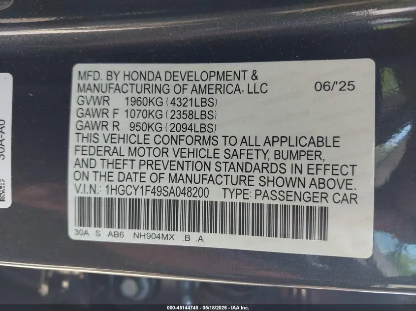 2025 HONDA ACCORD SE