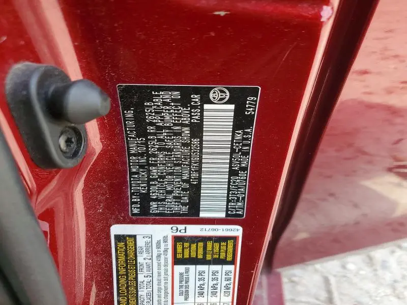 2016 TOYOTA CAMRY LE  