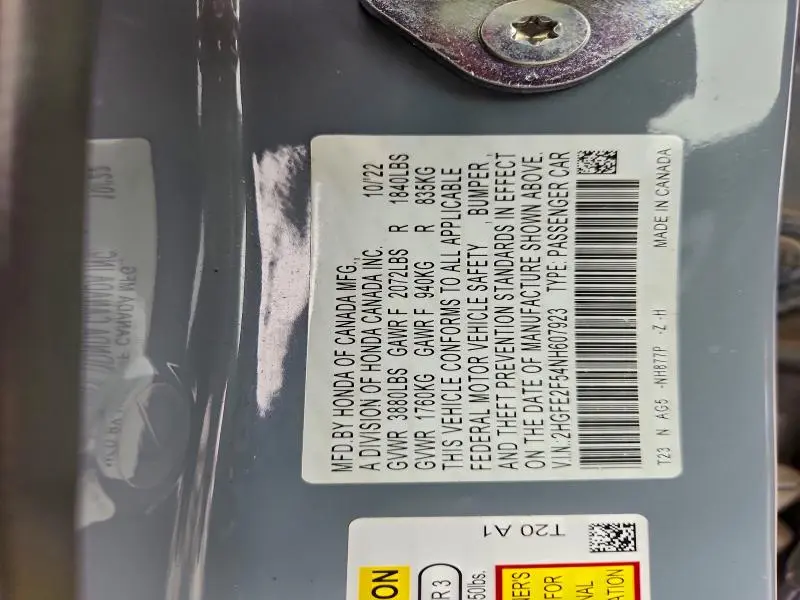 2022 HONDA CIVIC SPORT  