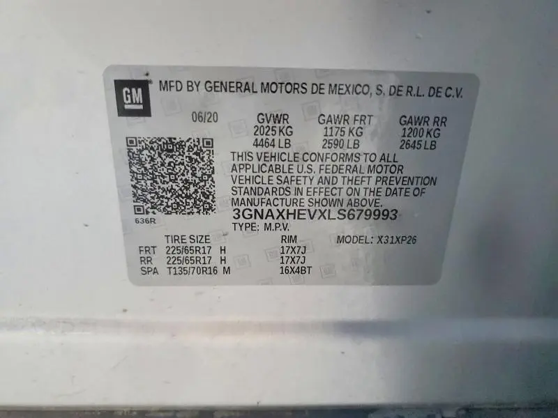 2020 CHEVROLET EQUINOX LS  