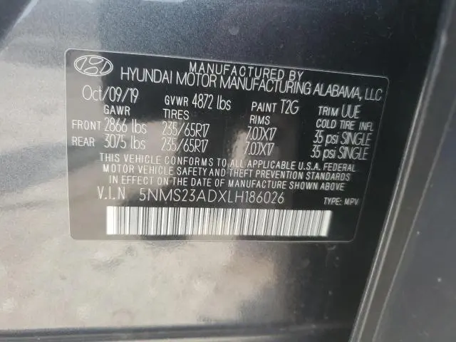 2020 HYUNDAI SANTA FE SE