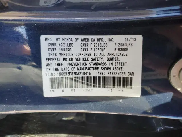 2013 HONDA ACCORD EXL  