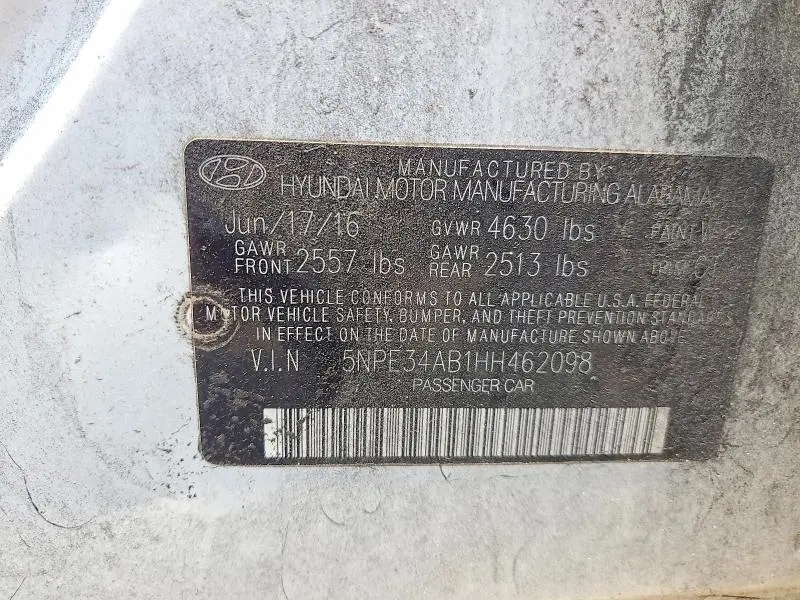 2017 HYUNDAI SONATA LIMITED 2.0T  