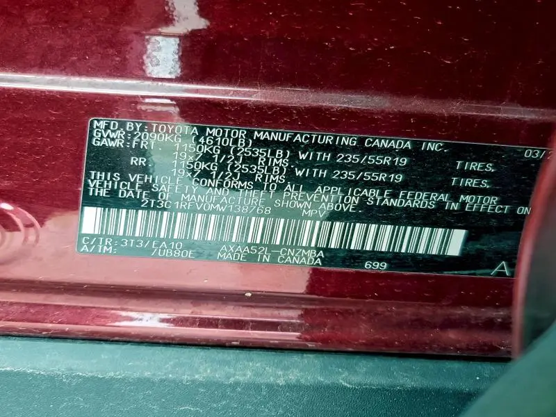 2021 TOYOTA RAV4 XLE PREMIUM  