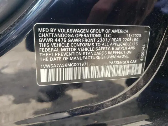2021 VOLKSWAGEN PASSAT SE  