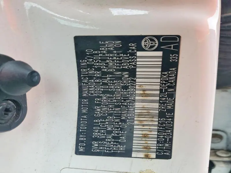 2010 TOYOTA COROLLA LE  