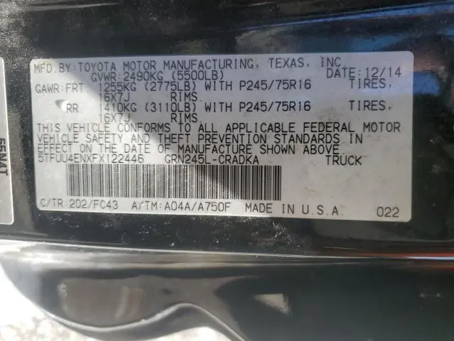 2015 TOYOTA TACOMA ACCESS CAB  