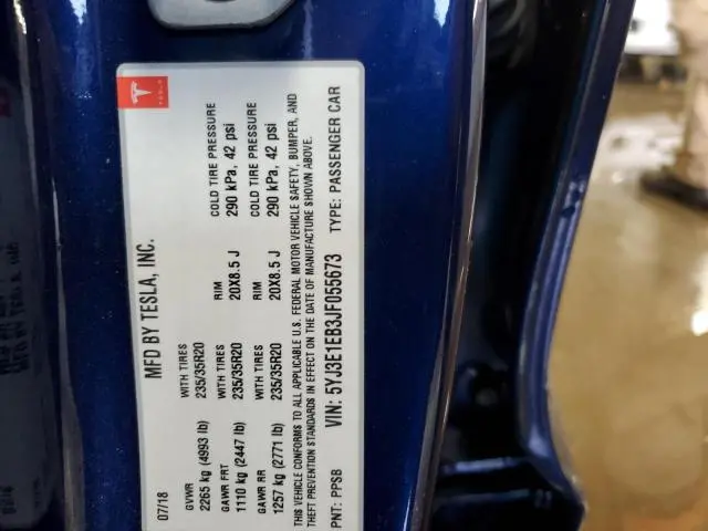 2018 TESLA MODEL 3 