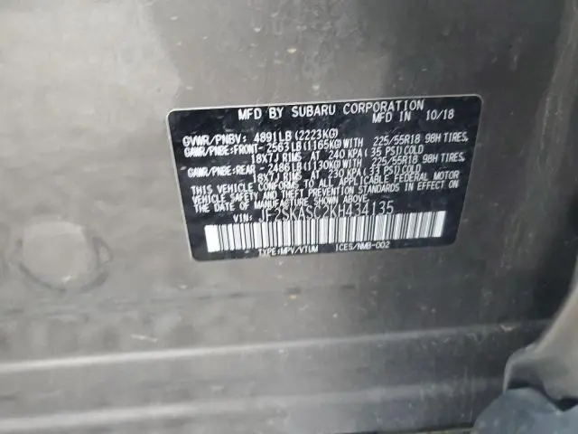 2019 SUBARU FORESTER LIMITED  