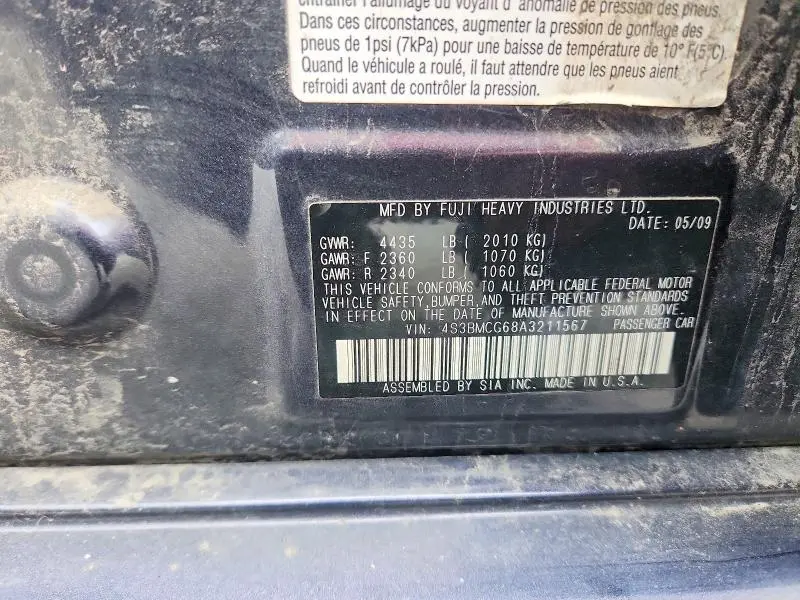 2010 SUBARU LEGACY 2.5I PREMIUM  