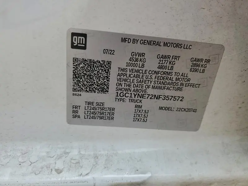 2022 CHEVROLET SILVERADO K2500 HEAVY DUTY LT  