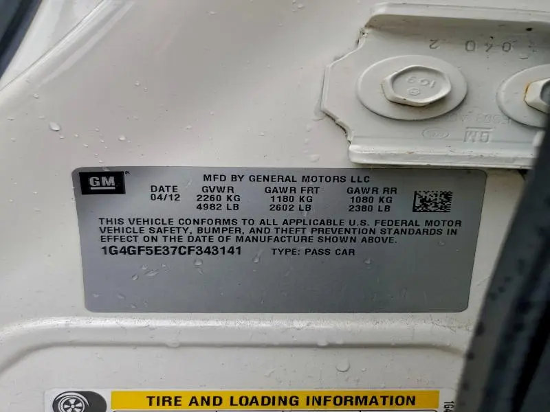 2012 BUICK LACROSSE PREMIUM  