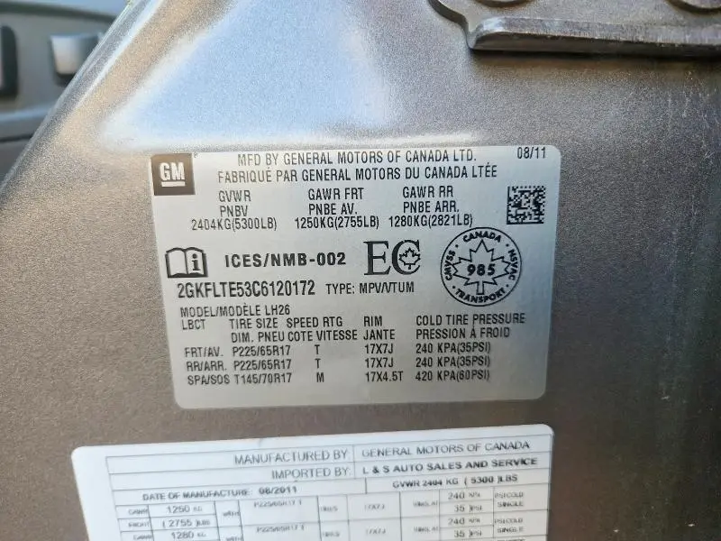 2012 GMC TERRAIN SLE  