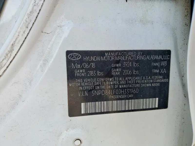 2018 HYUNDAI ELANTRA SEL  