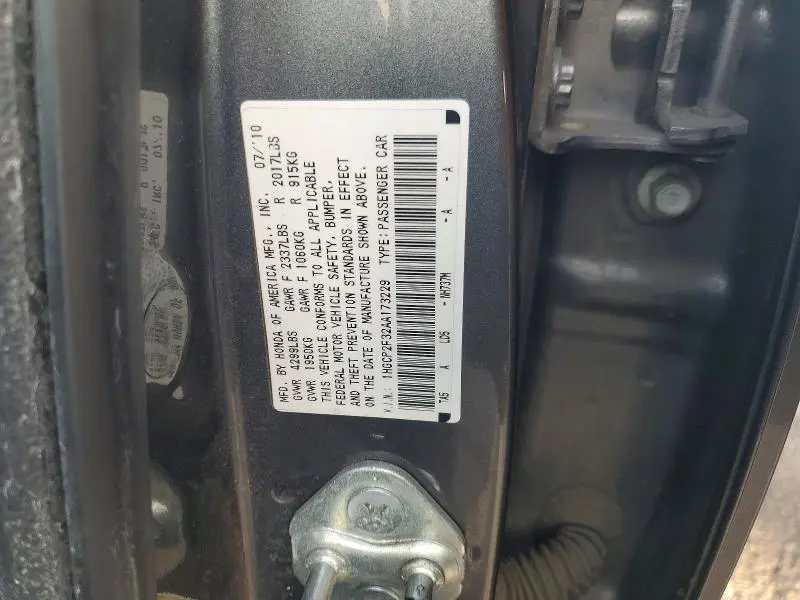 2010 HONDA ACCORD LX  