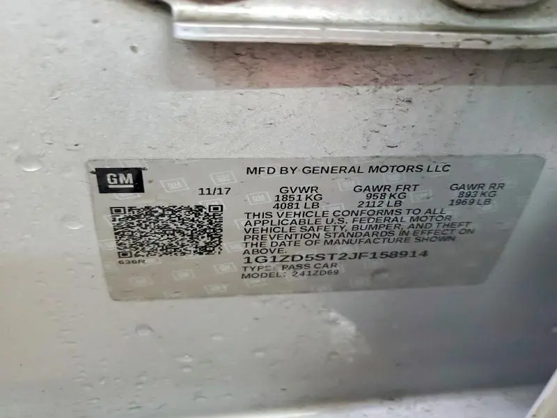 2018 CHEVROLET MALIBU LT  