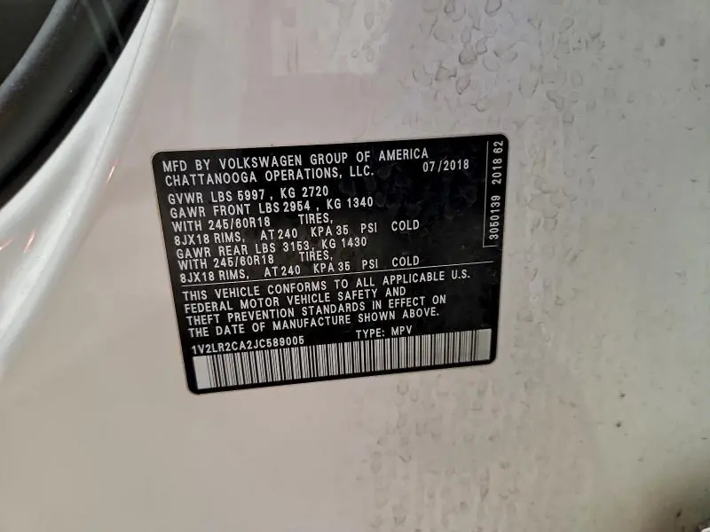 2018 VOLKSWAGEN ATLAS SE  