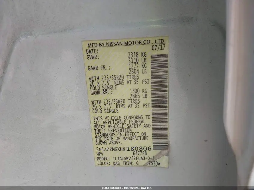 2017 NISSAN MURANO PLATINUM