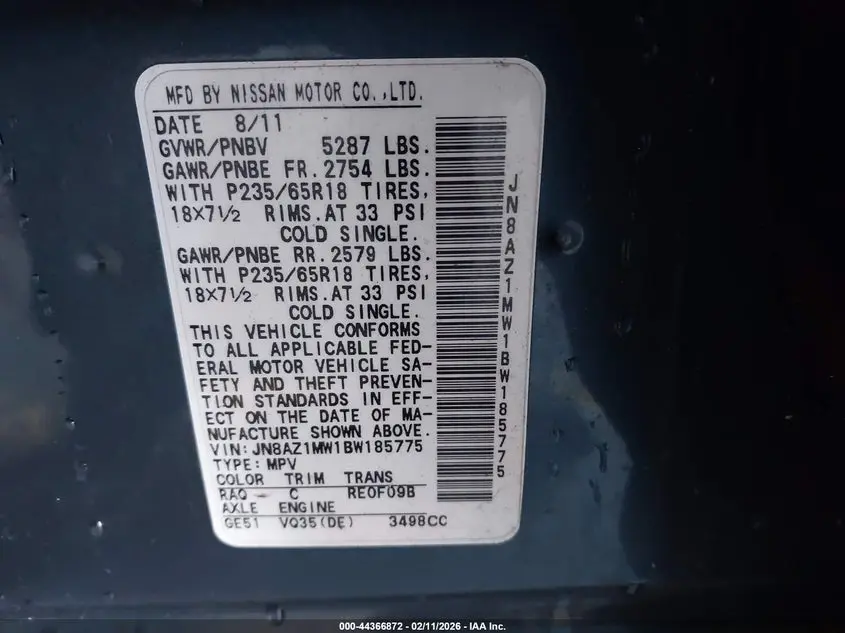 2011 NISSAN MURANO SV