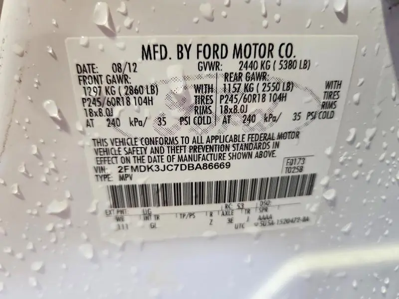 2013 FORD EDGE SEL  