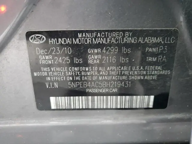 2011 HYUNDAI SONATA GLS